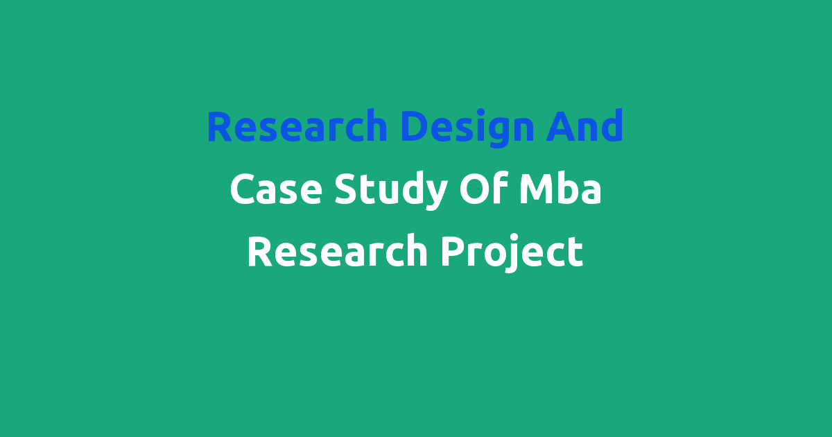 mba research projects